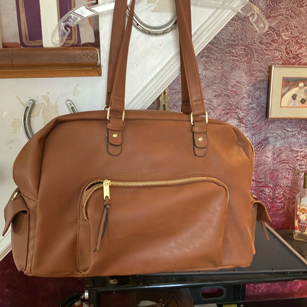 Leather oversize bag